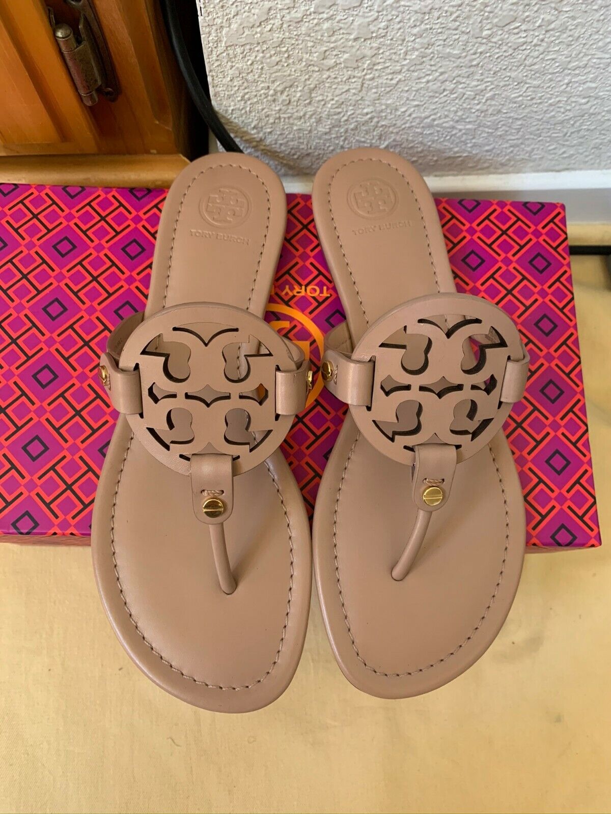 NIB TORY BURCH Beige ( Light Makeup) Miller Thong Sandals ** CHOOSE YOUR SIZE ** | eBay NIB TORY BURCH Beige ( Light Makeup) Miller Thong Sandals ** CHOOSE YOUR SIZE ** | eBay