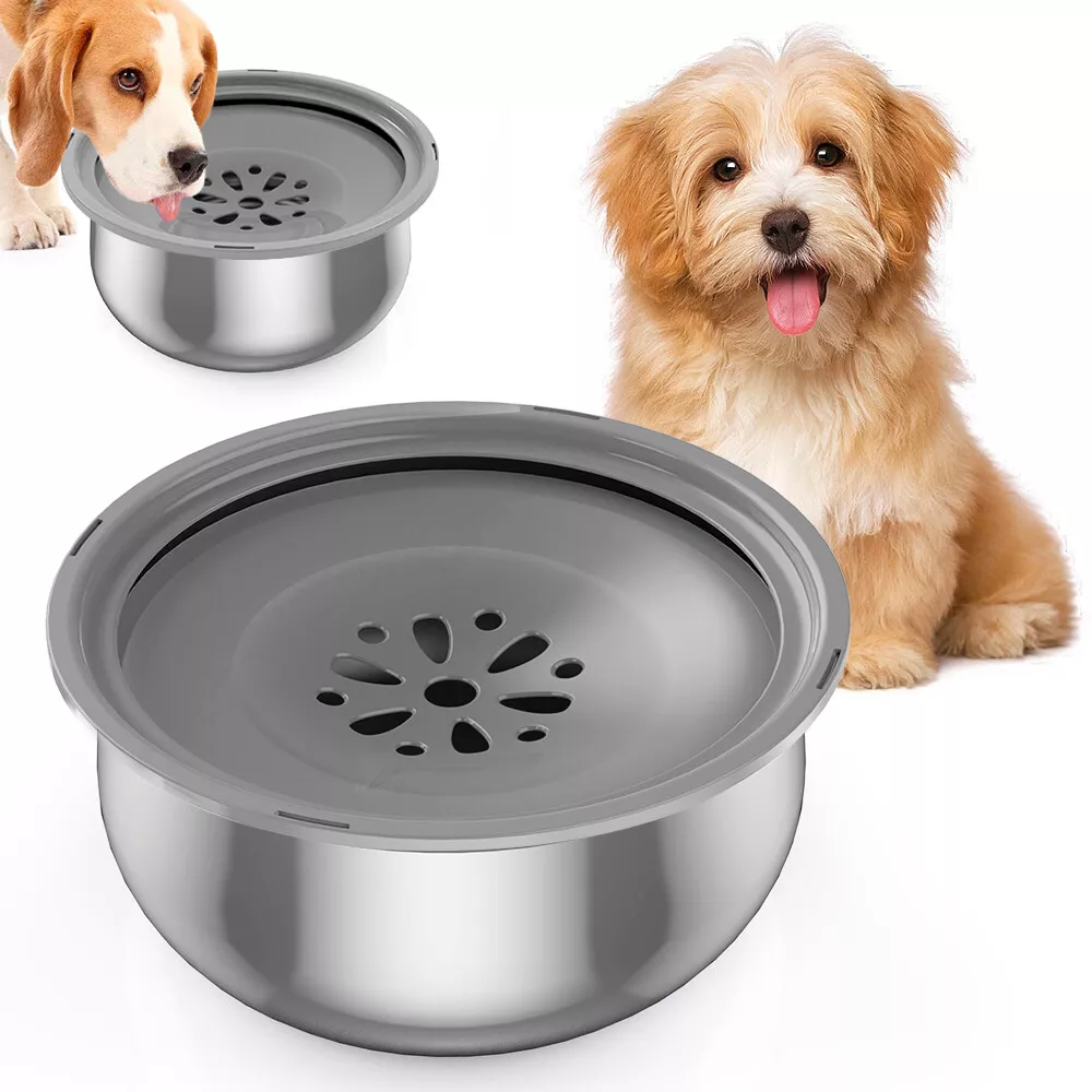 4L Stainless Steel Dog Water Bowl,No Spill Travel Feeder Dispenser for Dogs  Cats