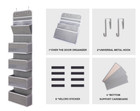 Over The Door Hanging Organizer~5 Shelf~Hooks~Shelf Supports~Fasteners~Gray/Wht