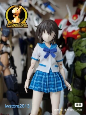 1/12 Female Sailor Shirt Pleated Skirt Clothes For 6'' Romankey Figure Body Toys
