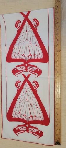 New Vintage Barry Herem Northwest Coast scarf wallhanging Eagle Quadrant L 52" - Picture 7 of 8