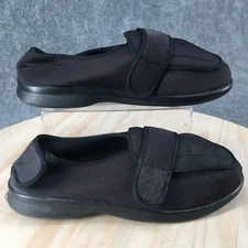 Propet Shoes Womens 13 EEEEE Cronus Slip On Black Fabric Snap Round Toe Casual
