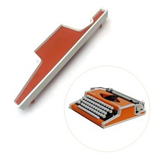 Orange Right Body / Frame Panel for Olympia Traveller Typewriter SF Vtg Part thumbnail