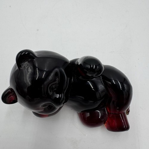Fenton Art Glass 1990-91 Ruby Red Reclining Bear Figurine MCM Vintage Retro USA - Picture 12 of 12