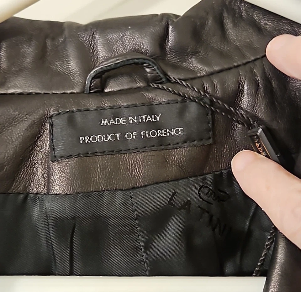 NUEVO CON ETIQUETAS CUERO NEGRO LATINI/MARIO VITTORIO FIRENZE HECHO EN ITALIA Foto 3 de 4