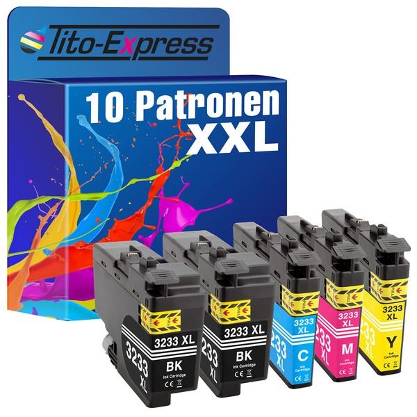 10X Patronen Platinumserie Kompatibel Zu Brother LC3233 DCP-J 1100 Dw MFC-J 1300-image