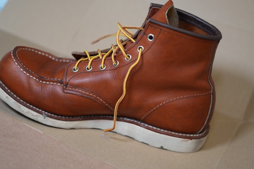 Red Wing Shoes Classic Moc Toe Boots 875 Oro Legacy 10.5EE + Leather Protector - Picture 15 of 21