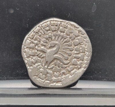 ANCIENT INDIA SILVER GUPTA EMPIRE SKANDA GUPTA DRACHM RARE REACOCK TYPE