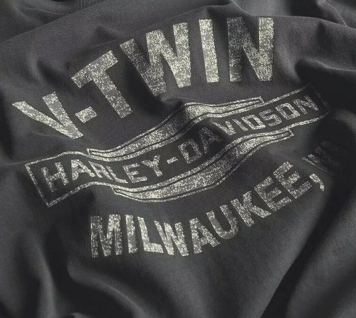 99019-20VM HARLEY-DAVIDSON MEN'S V-TWIN SLIM FIT LONG SLEEVE T-SHIRT SIZE-L - Picture 3 of 5
