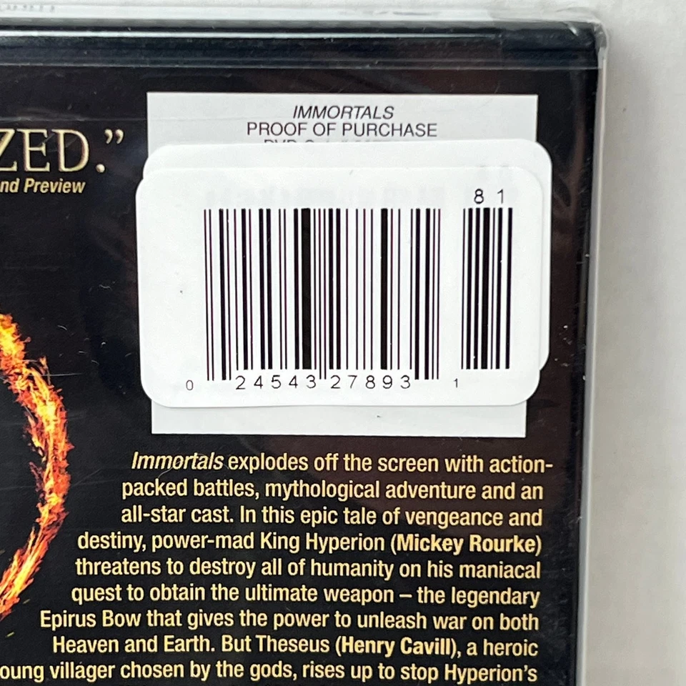 Immortals DVD 2011 Henry Cavill Freida Pinto Mickey Rourke Action New Sealed - Image 4 of 4