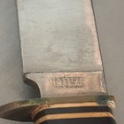 Vintage Stacked Leather Handle Hoffritz Hunting Fixed Blade Knife Germany NY — photo 6