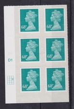GB SG U2926 MNH SELLO DEFINITIVO 68p TURQUIOSO 2012 M12L CORREO CIL BLOQUE R2C3