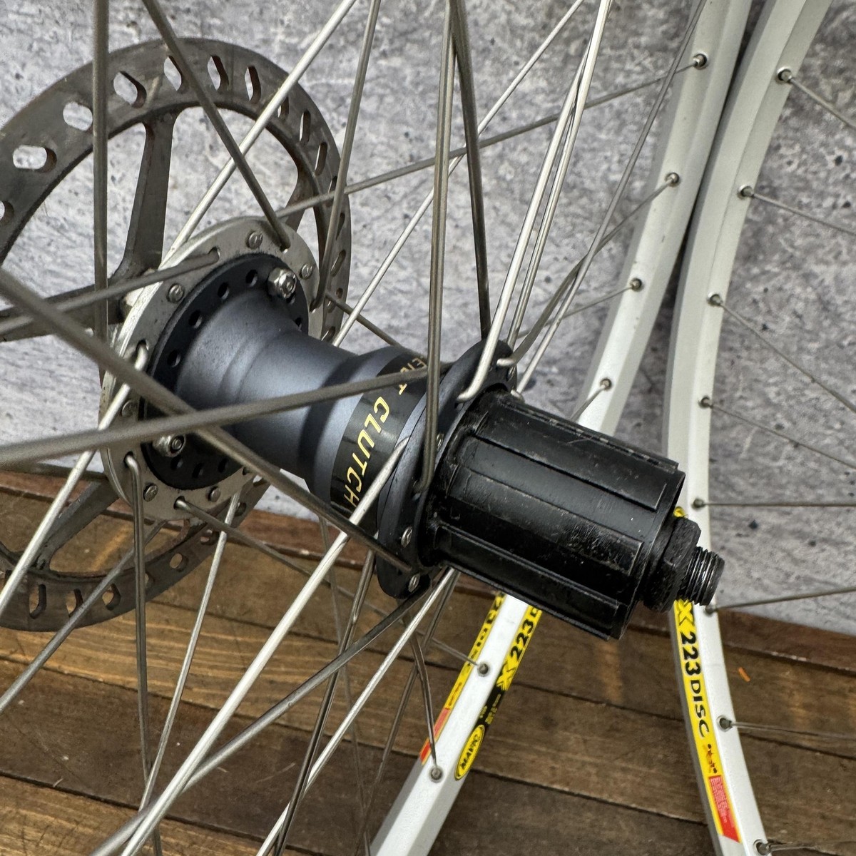 Mavic X223 26in Wheel Set Disc Adapter Shimano Silent Clutch FH