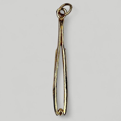 Colgante Pinza Oro 14K Sosteniendo Diamante - Dije Joyería Único 2.1g - Imagen 4 de 6