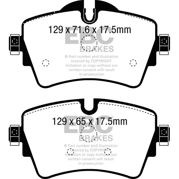 DP42227R Disc Brake Brake Pad Set Front Fits BMW 5 X2 X1 Mini Mini By EBC Brakes