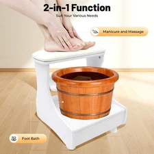 Indoor Footbath and Nail Stool Trolley Rolling Foot Rest Pedicure Manicure Chair