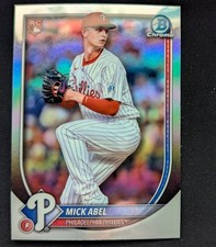 Mick Abel 2025 Bowman Chrome Red Redemption Refractor RC Phillies