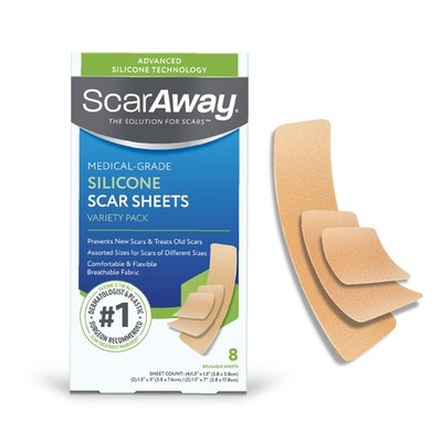 Scaraway Advanced Silicone Scar Sheets Medical Grade Variety Pack Silicone