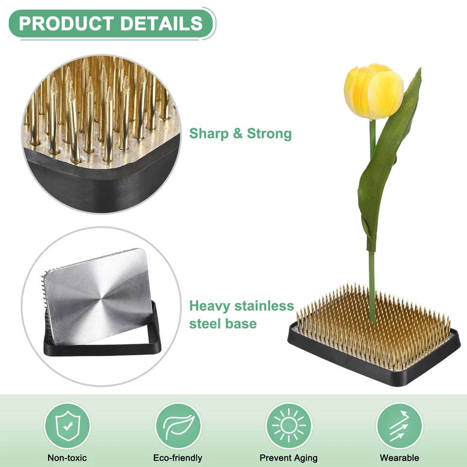 2-Pack Flower Frog 3.78" x 2.76" Rectangle Copper Flower W Rubber Base - Imagen 2 de 4