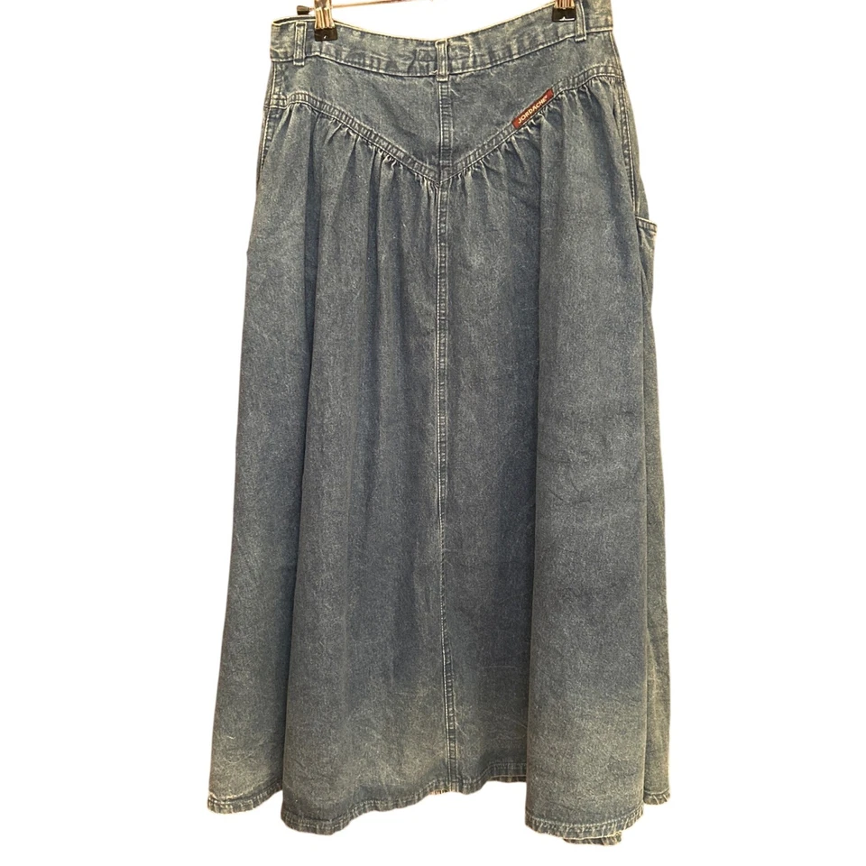 Vintage Jordache Denim Maxi Skirt High Waist 90s Grunge A-Line Jean Skirt Sz 13 - Image 4 of 4