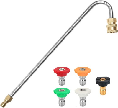 #ad Pressure Washer Gutter Cleaner Attachment 4000 PSI with 5 Nozzle Tips $28.99