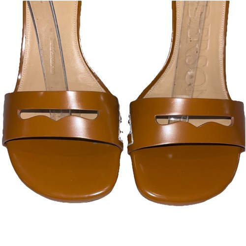 JW ANDERSON Tassel Heel Sandals Brown Black Leather Ankle Strap 38.5 EU 8.5 US - Picture 10 of 14