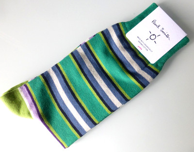 PAUL SMITH 1er-Pack Smart Sock zweifarbige Streifen Flachstrick Einheitsgröße Herrensocken neu in Verpackung