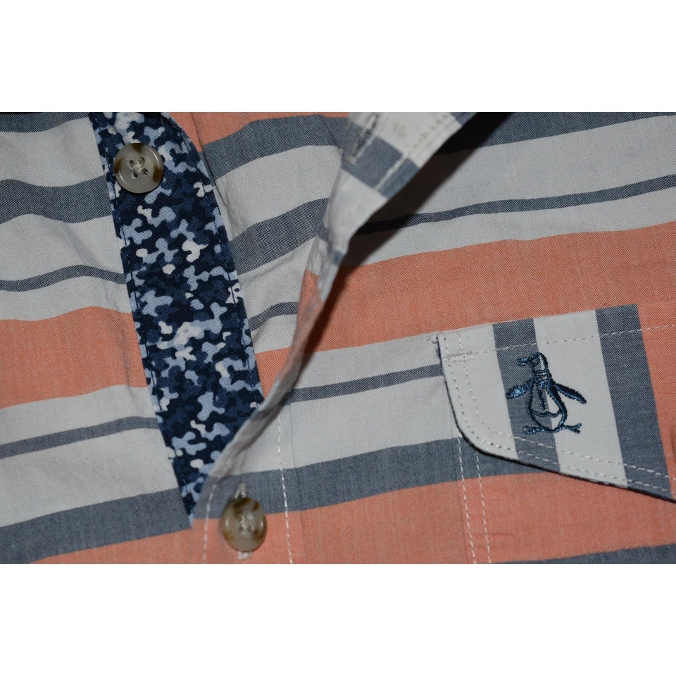 Camisa de Vestir Original Penguin Munsingwear Hombres Talla Grande Heritage Calce Ajustado Naranja Foto 4 de 4