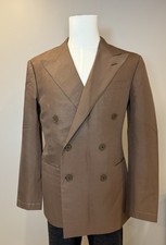 Ralph Lauren Purple Label Kent Silk Shantung Double Breasted Blazer Jacket 42R