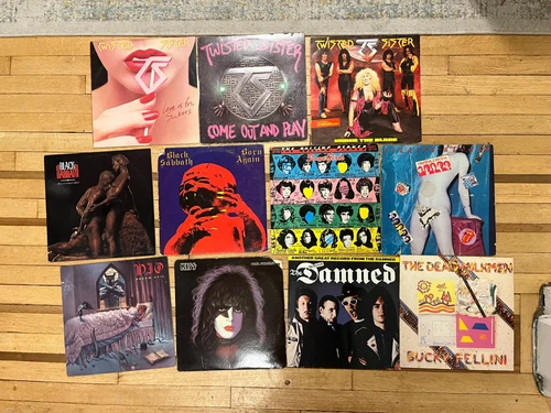 Lot of 11 Vinyl records - Black Sabbath Dio Kiss Rolling Stones Twisted Sister