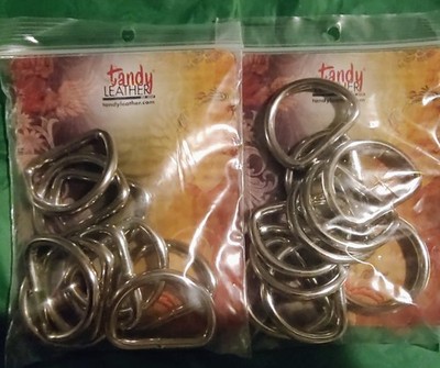 Set of 2 Tandy Leather Solid D-Ring 1-1/4'' Nickel Plated 10/pk 1135-12