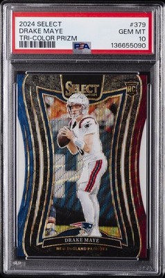 2024 PANINI SELECT TRI-COLOR PRIZM #379 DRAKE MAYE 55/149 PSA 10