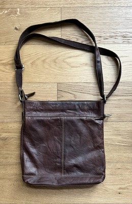 Jack Georges Voyager Crossbody Bag model #7312 brown leather Unisex 