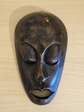 MASK STRIKING FACE THAILAND ANTIQUE THAI ASIAN ART SCULPTURE WOOD CARVING WOODEN