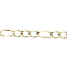 8mm Figaro Link Chain 8.25" Bracelet 10k Yellow Gold Italy 11.74 Grams