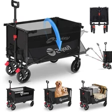 Sekey Collapsible Wagon, Heavy Duty Utility Cart with All-Terrain Beach Wheels