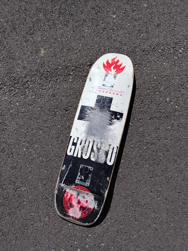VTG Jeff Grosso Black Label Red Cross Signed Autographed Skateboard Deck RARE 