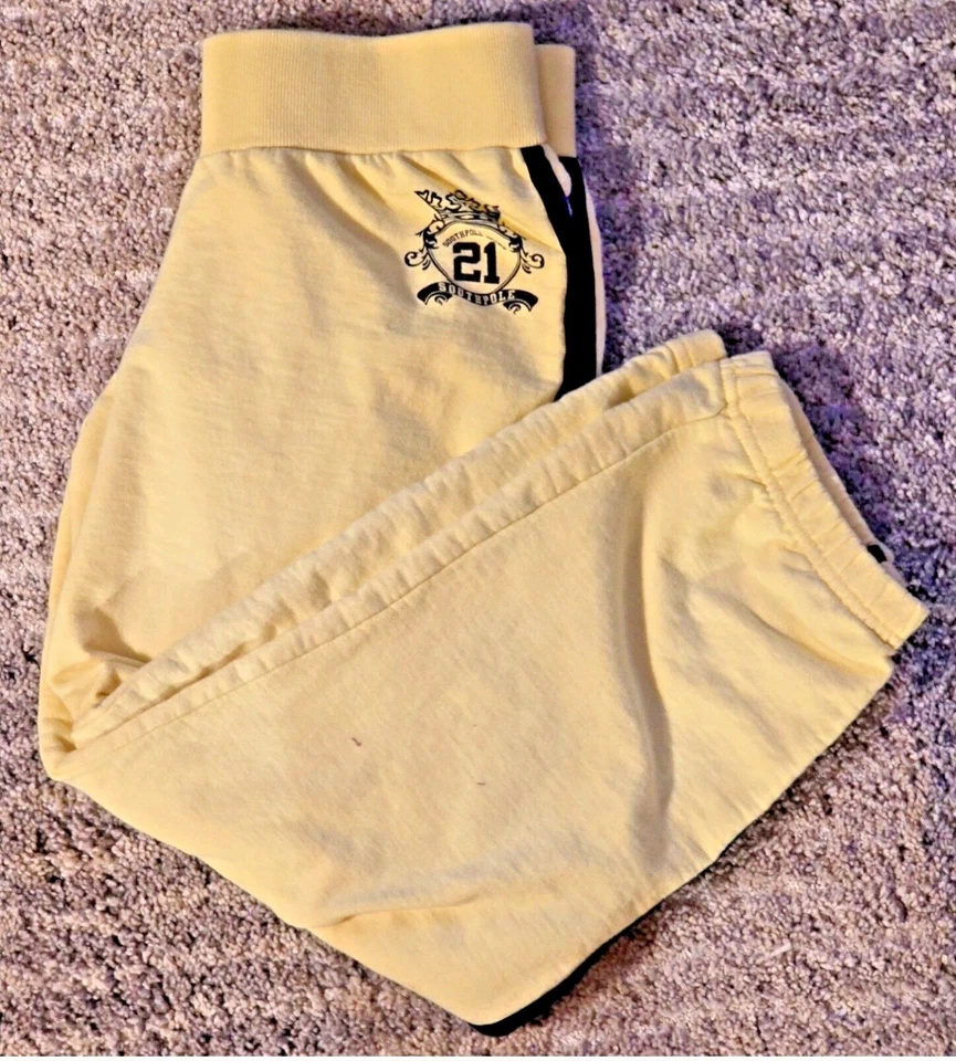 Southpole Girls Yellow Sweatpants XL Y2K Style Glitter Logo Track Pants 14-16 - Image 3 of 4