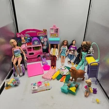 Barbie Doll Lot Of 8 Dolls Plus Clothing Shoes Accessories Bundle