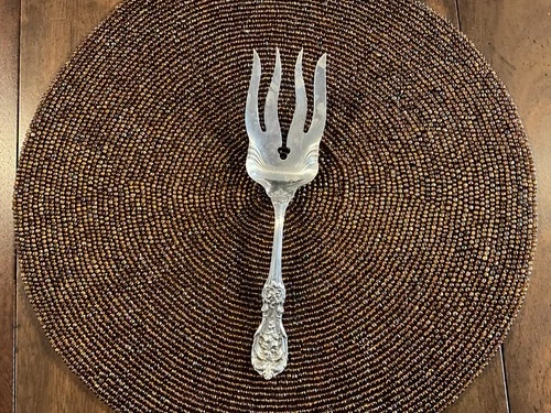 REED & BARTON FRANCIS 1ST STERLING SILVER VEGETABLE  SERVING FORK 9" NO MONO