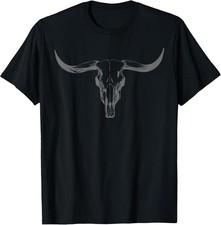 Western Boho Cow Skull Cowgirl Cowboy Bull Skull Vintage Tee - Made In Usa