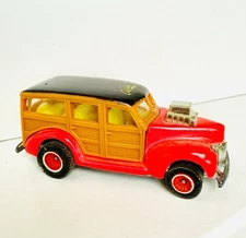 Hot Wheels Real Riders 1990 40s Woodie Cal Custom Pink & Yellow California Woody