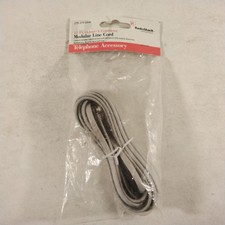 Modular Telephone Line Cord 12 Ft For Conductor Radio Shack Silver 279-374 NIP