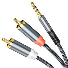 3.5mm to RCA Cable 3.3ft Gold Plated 2 AUX to Dual RCA Stereo Audio Cord
