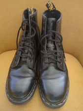 Dr Doc Martens Classic 8 Hole Black Leather Boots Size UK 7 EU 41 Vintage 