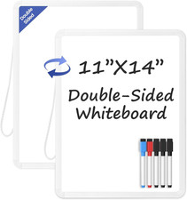 Small Double-Sided Whiteboard Magnetic Dry Erase Board 11x14 Office Home Note