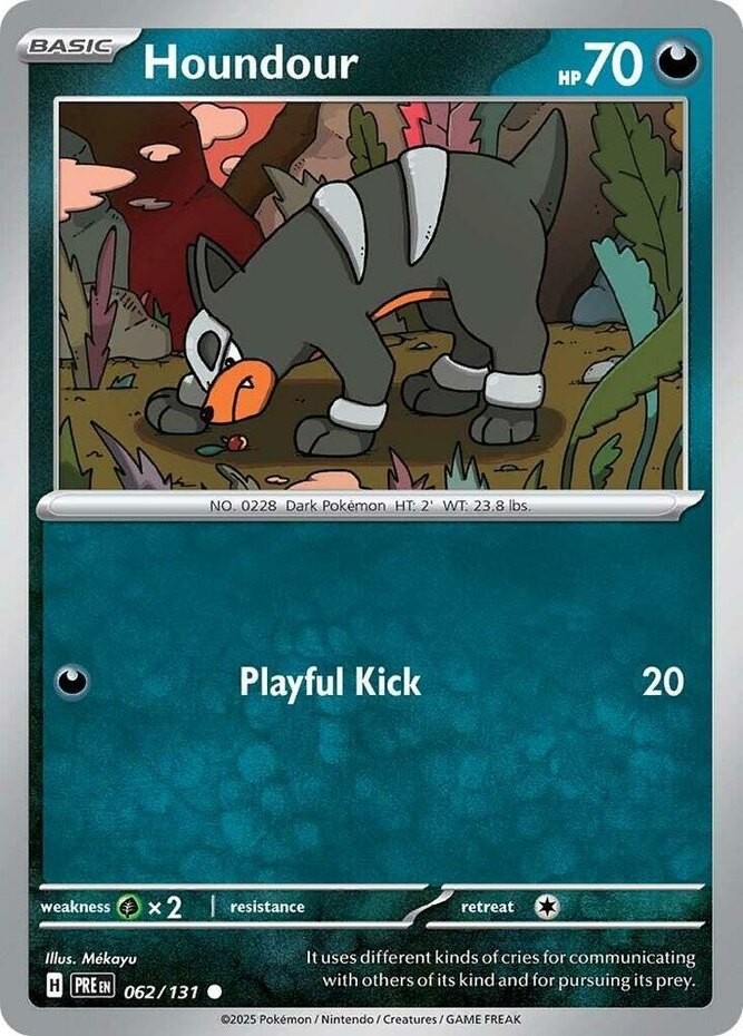 Houndour - 062/131 - Common - Reverse Holo (Near Mint) Prismatic Evolutions - Da