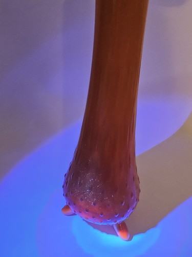 Vintage LE Smith Bittersweet Orange Hobnail 3 Toe Swung Glass Vase 13.5" - Picture 11 of 12