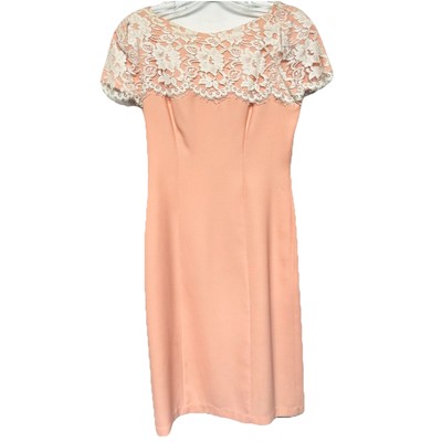 Vintage Charisma Bel Aire Party Dress Lace Collar Big Bow VTG size 9 / 10