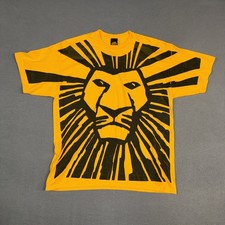 Disneys The Lion King Broadway Musical Shirt XL Yellow All Over Print Y2K Cotton